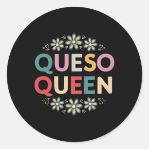 Adesivo Queso Queen Floral Funny Cinco De Mayo Funny Mexic