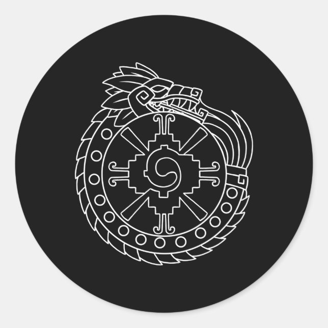 Adesivo Quetzalcoatl Ouroboros Aztec Anca Maia Antiga Inca (Frente)