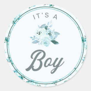 Adesivo Quic Aqua & Blue Floral New Baby É um Favor