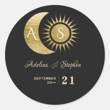 Quic Celestial Negro Sol Dourado Monograma