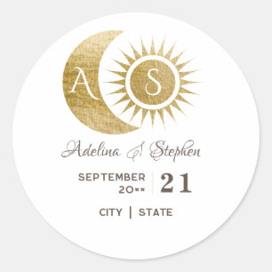 Adesivo Quic Celestial Sol Dourado Sol Lua Monograma Crest