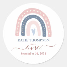 Quic Pink e Blue Rainbow Boho Primeiro Aniversário