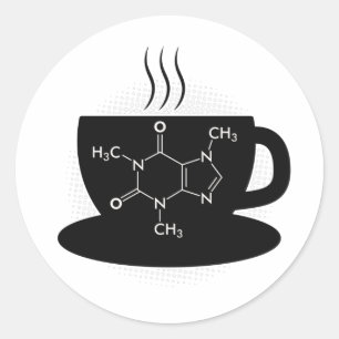 Adesivo Química Caffeine Molecule