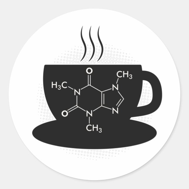 Adesivo Química Caffeine Molecule (Frente)