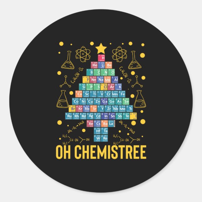 Adesivo Química de Árvore de Natal da revista científica (Frente)