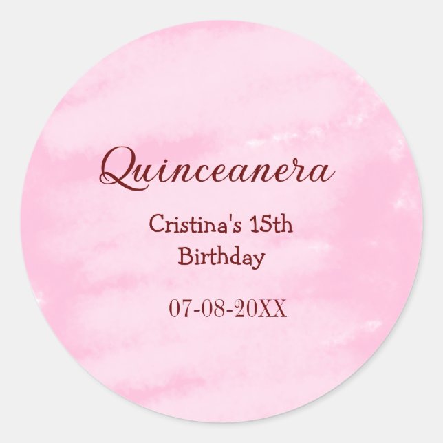 Adesivo Quinceanera anos 15 de aniversário adicione nome t (Frente)