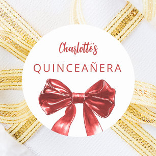 Adesivo Quinceanera, arco branco vermelho