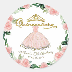 Adesivo Quinceanera Blush Clássico Rosa, Rosa, Clássico,