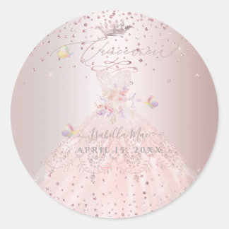 Adesivo Quinceanera Blush Glitter Gown Peas Clássicas