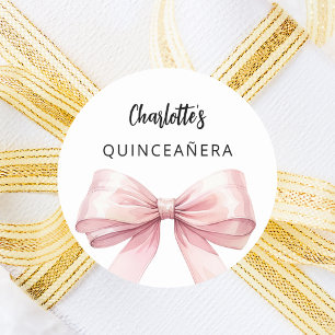 Adesivo Quinceanera branca, rosa-arco, elegante