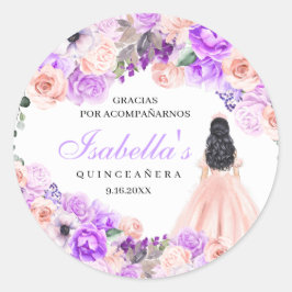 Adesivo Quinceanera Clássica, Rosa E Púrpura, Quilás Cláss