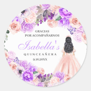 Adesivo Quinceanera Clássica, Rosa E Púrpura, Quilás Cláss