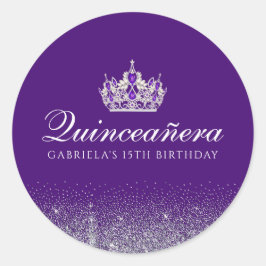 Adesivo Quinceanera da Glitter Roxo