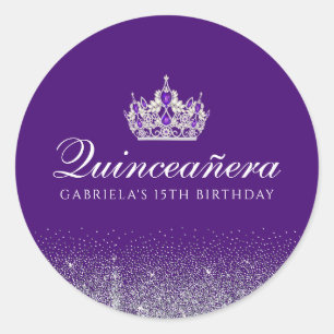 Adesivo Quinceanera da Glitter Roxo