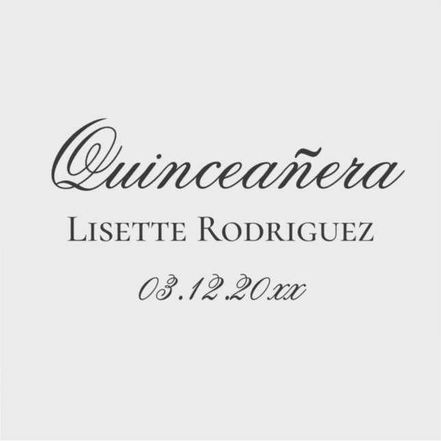 Adesivo Quinceanera de Texto Personalizado (Frente)