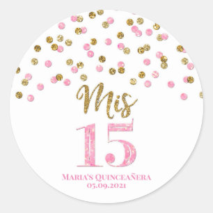 Adesivo Quinceañera - Dourada Literatura Rosa Confetti