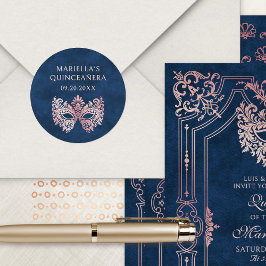 Adesivo Quinceanera Elegante de Mascarada rosa