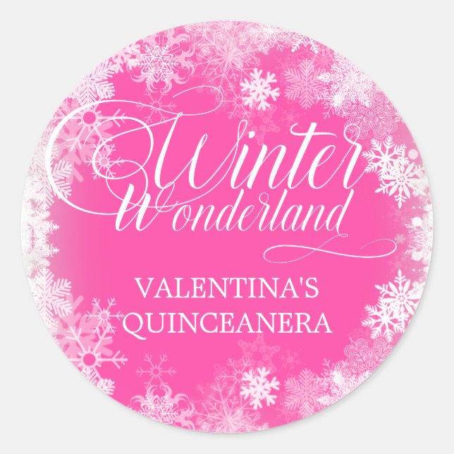 Adesivo QUINCEANERA Festa de Inverno Favor de Snowflake (Frente)
