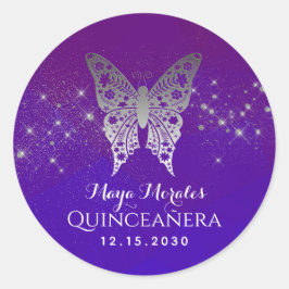 Adesivo Quinceanera Glitter Roxo