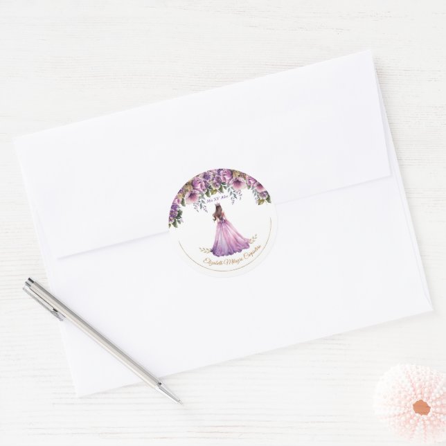 Adesivo Quinceañera Purple Lilac Sticker (Envelope)