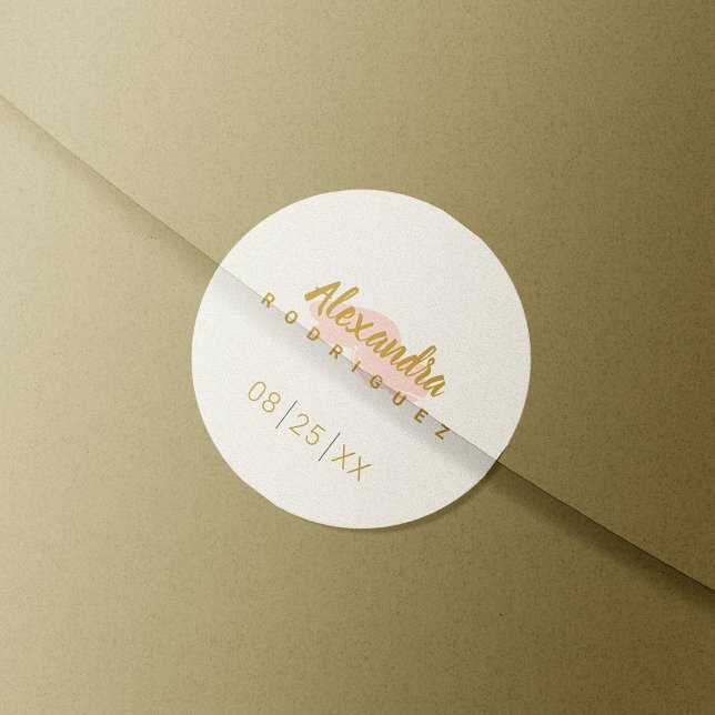 Adesivo Quinceanera Rosa e Dourada (Criador carregado)