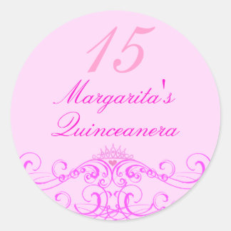 Adesivo Quinceanera Rosa Princesa Tiara