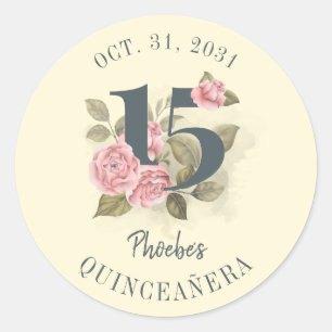 Adesivo Quinceanera Rustic Floral 15 Birthday