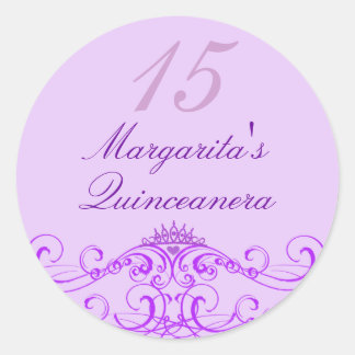Adesivo Quinceanera Tiara Roxo Princesa