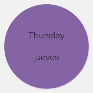 Adesivo Quinta-feira: Inglês para Espanhóis