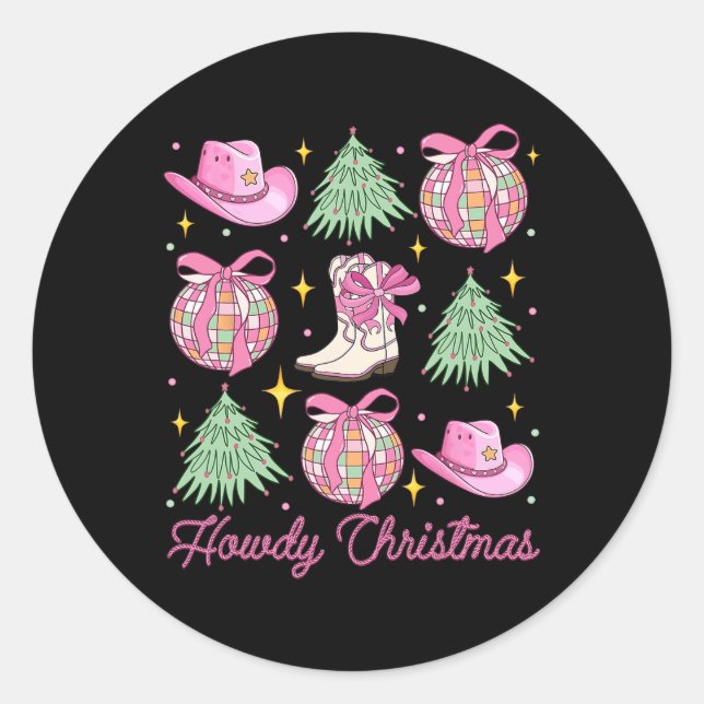 Adesivo Quintal cor-de-rosa Arco Xmas Tree Wester (Frente)