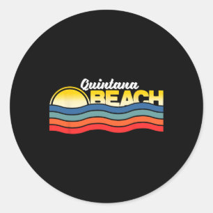 Adesivo Quintana Beach Texas Retro Vintage Surfer Souvenir