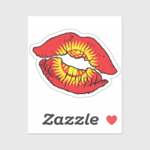 Adesivo Quirguistão Kirghiz Lipstick Love Flag