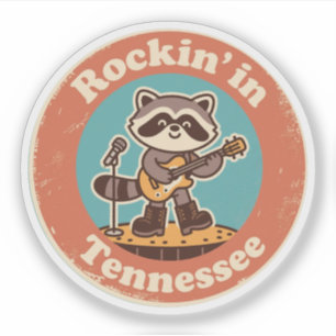 Adesivo Quirky Musical Charm_ Tennessee Vintage Raccoon