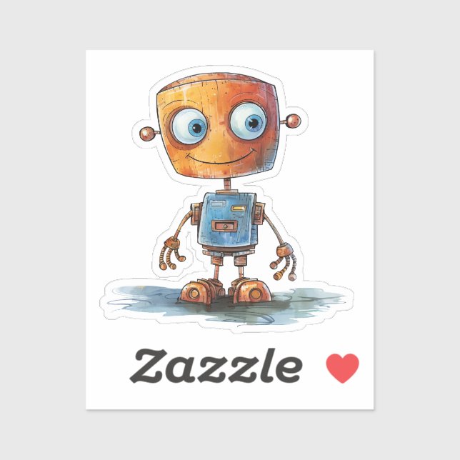 Adesivo Quirky Robot design#4 Sticker (Folha)