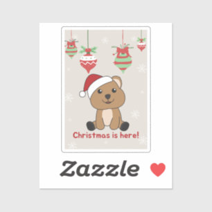 Adesivo Quokka Natal Snow Animais de inverno Quokkas Stick