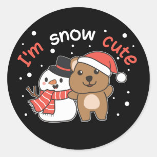 Adesivo Quokka, sou Snow Cute Snowman Snow Pun Classic Rou