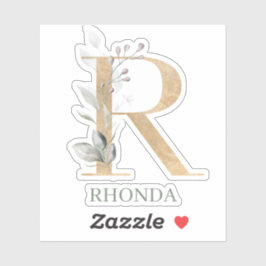 Adesivo R Monograma Floral Personalizado