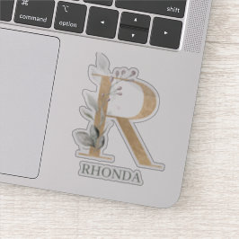 Adesivo R Monograma Floral Personalizado