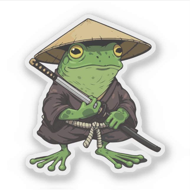 Adesivo rã samurai japonesa (Frente)