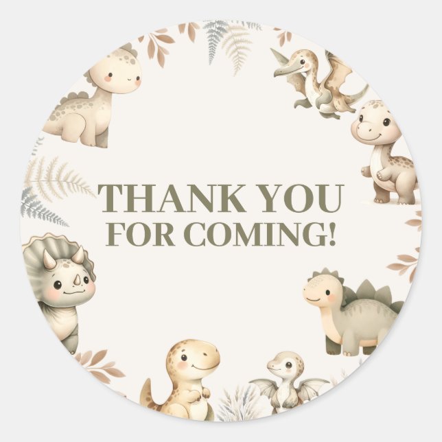 Adesivo Raaring Boho Dinossaur Theme Aniversário (Frente)