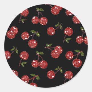 Adesivo RAB Rockabilly Cerejas Muito Vermelhas Em Preto