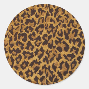 Adesivo RAB Rockabilly Estampa de Leopardo Marrom Dourado