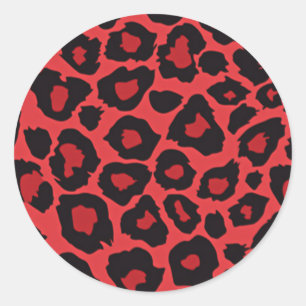 Adesivo RAB Rockabilly Estampa de Leopardo Vermelho Preto