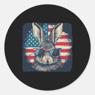 Adesivo Rabbit American Patriot 4 de julho Gift Lover