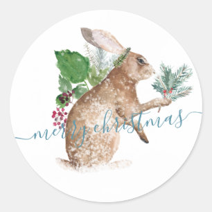 Adesivo Rabbit De Lebre Vestido Para O Natal