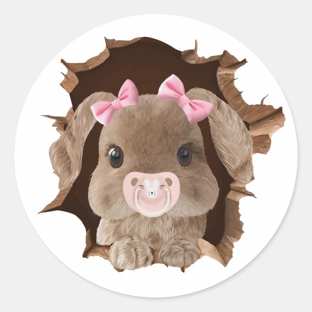 Adesivo Rabbit with pacifier (Frente)