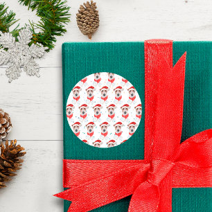 Adesivo Raça de Cão Wire Fox Terrier Estrelas de Natal