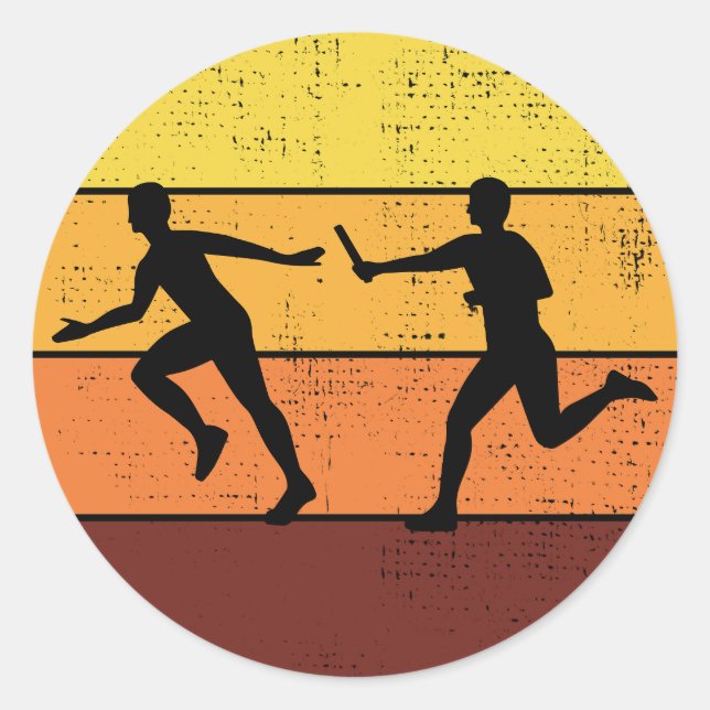 Adesivo Raça de Relé - Execução de Atleta e Campo em Execu (Frente)