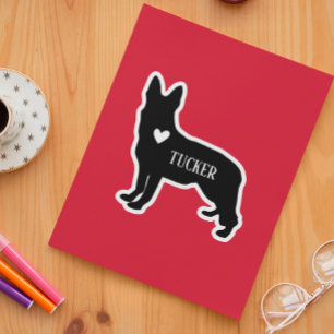 Adesivo Raça Pastor Alemão Silhueta Nome Personalizado