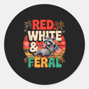 Adesivo Raccoon 4 De Julho Patriótico Vermelho Branco E F